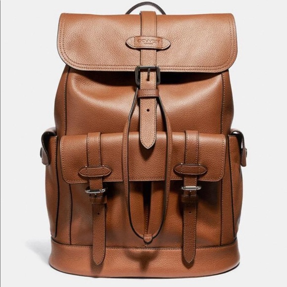 NWT COACH Hudson Backpack Leather Men’s Bag - Antique Nickel Saddle - Picture 2 of 16